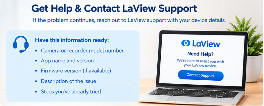 Get Help and contact LaView Support